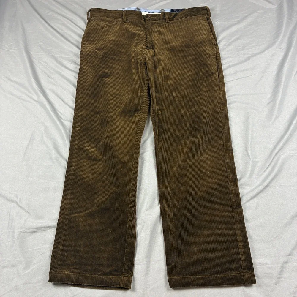 Polo Ralph Lauren Corduroy Pants 36x29 Dark Brown Classic Fit Cotton Stretch